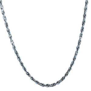 Vintage Stainless Steel Tone Rope Chain Necklace Classic Minimalist Jewelry